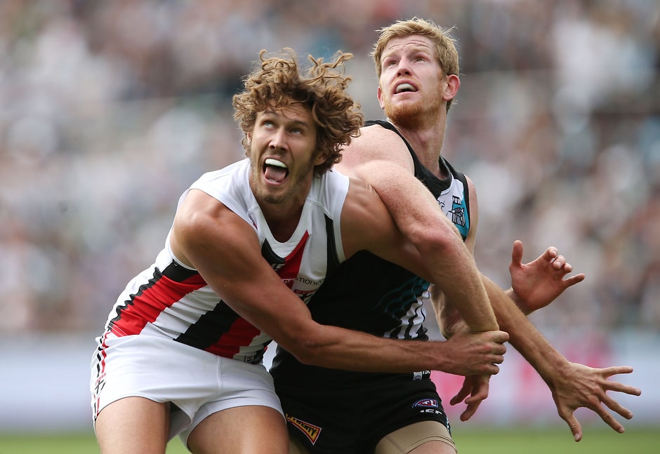 AFL 2016 Rd 01 - Port Adelaide v St Kilda Tom Hickey had Matthew Lobbe's measure but the Saints ultimately fell short - ${keywords}